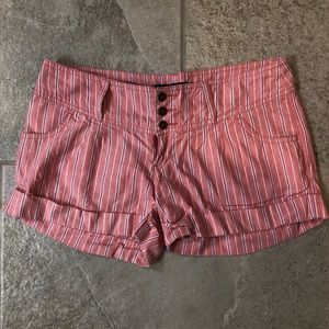 Pink twill stripe shorts. Size 7
